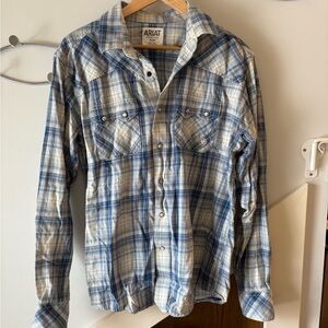 Ariat Blue and White Flannel